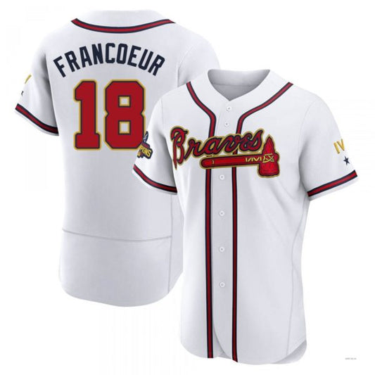 Atlanta Braves #18 Jeff Francoeur Gold White 2022 Program Jersey Stitches Baseball Jerseys