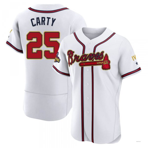 Atlanta Braves #25 Rico Carty Gold White 2022 Program Jersey Stitches Baseball Jerseys