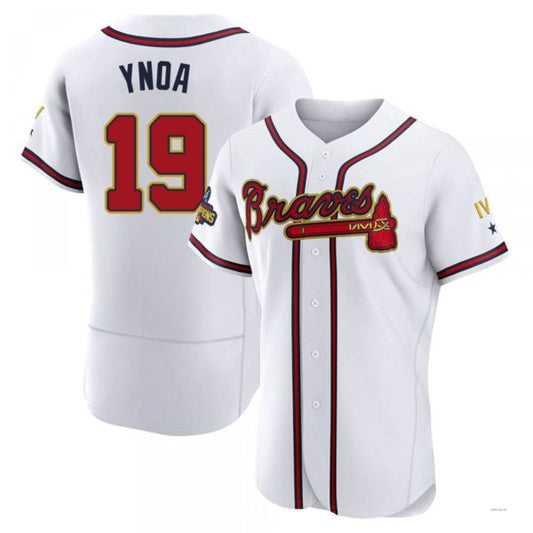 Atlanta Braves #19 Huascar Ynoa Gold White 2022 Program Jersey Stitches Baseball Jerseys