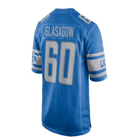 D.Lions #60 Graham Glasgow Game Jersey - Blue Stitched American Football Jerseys