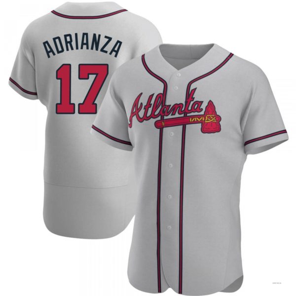 Atlanta Braves #17 Ehire Adrianza Gray Road Jersey Stitches Baseball Jerseys