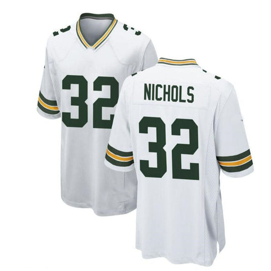 GB.Packers #32 Lew Nichols Game Jersey - White Stitched American Football Jerseys