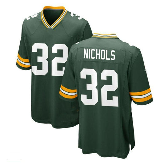 GB.Packers #32 Lew Nichols Game Jersey - Green Stitched American Football Jerseys