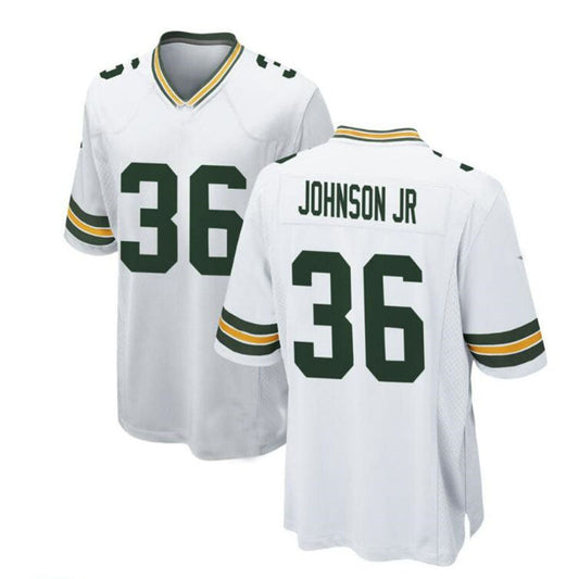 GB.Packers #36 Anthony Johnson Game Jersey - White Stitched American Football Jerseys