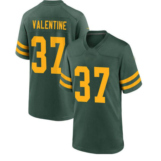 GB.Packers #37 Carrington Valentine Alternate Jersey - Green Stitched American Football Jerseys