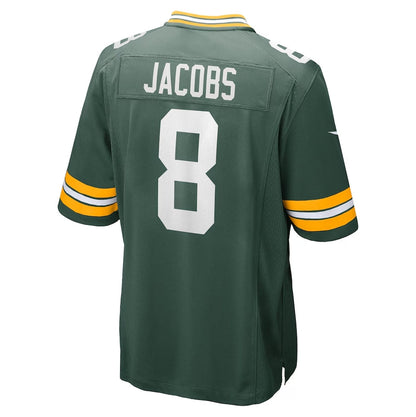GB.Packers #8 Josh Jacobs Team Game Jersey - Green American Football Jerseys