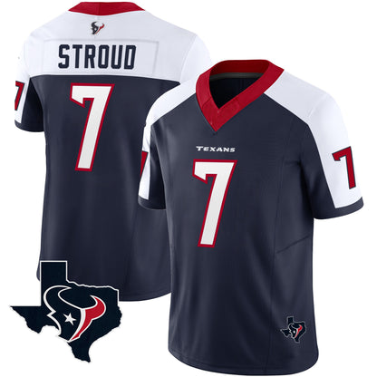 H.Texans #7 C.J. Stroud Navy White Vapor Limited Jersey Stitched American Football Jerseys