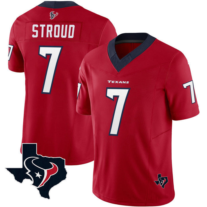 H.Texans #7 C.J. Stroud Red Vapor Limited Jersey Stitched American Football Jerseys