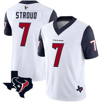 H.Texans #7 C.J. Stroud White Navy Vapor Limited Jersey Stitched American Football Jerseys