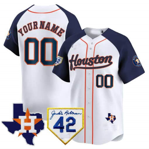 Custom Houston Astros 2024 Jackie Robinson Patch Vapor Premier Limited – All Stitched Baseball Jersey