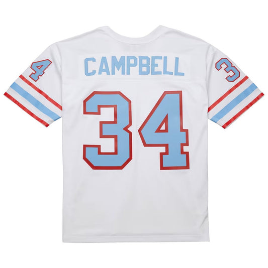 H.Oilers #34 Earl Campbell Mitchell & Ness 1979 Legacy Replica Jersey - White Stitched American Football Jerseys