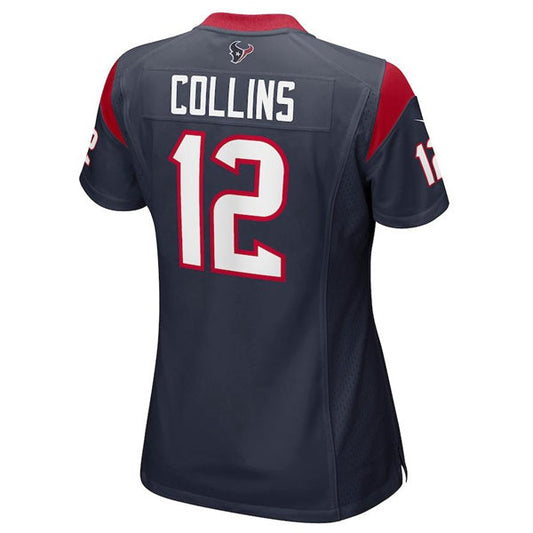 H.Texans #12 Nico Collins Navy Game Jersey Stitched American Football Jerseys