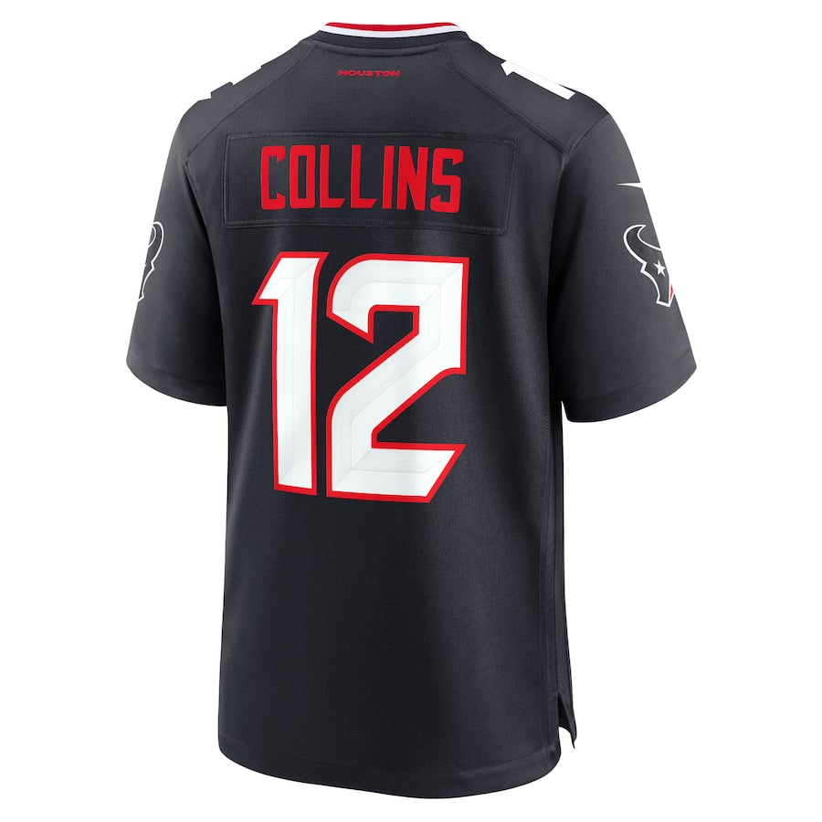 H.Texans #12 Nico Collins Navy Stitched Football 2024 Vapor Limited Jersey