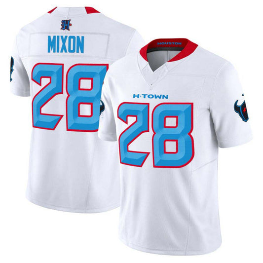 H.Texans #28 Joe Mixon White Stitched 2024 Vapor F.U.S.E. Limited Jersey