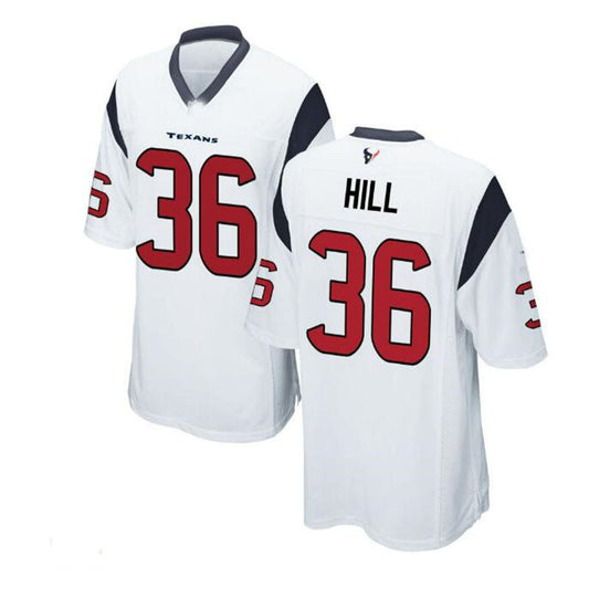 H.Texans #36 Brandon Hill Game Jersey - White Stitched American Football Jerseys