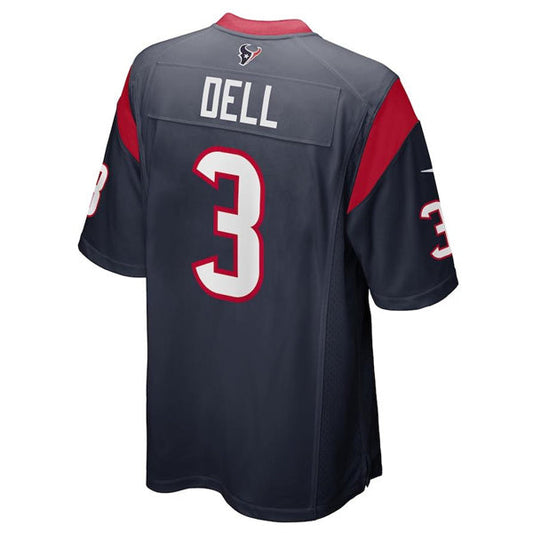 H.Texans #3 Tank Dell Navy Game Jersey Stitched American Football Jerseys