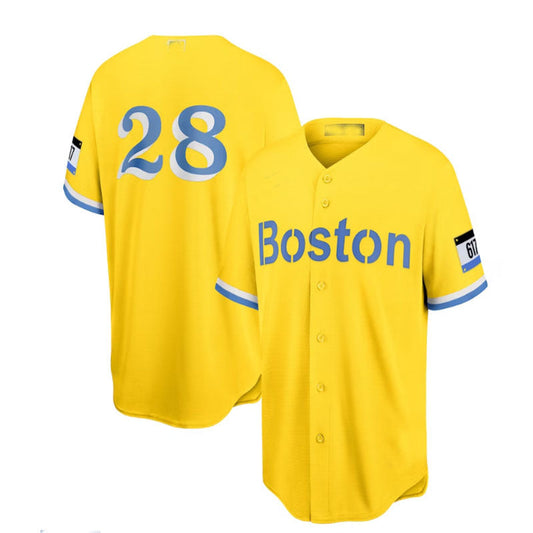 Boston Red Sox  #28 J.D. Martinez City Connect Replica Player Jersey - Gold Baseball Jerseys