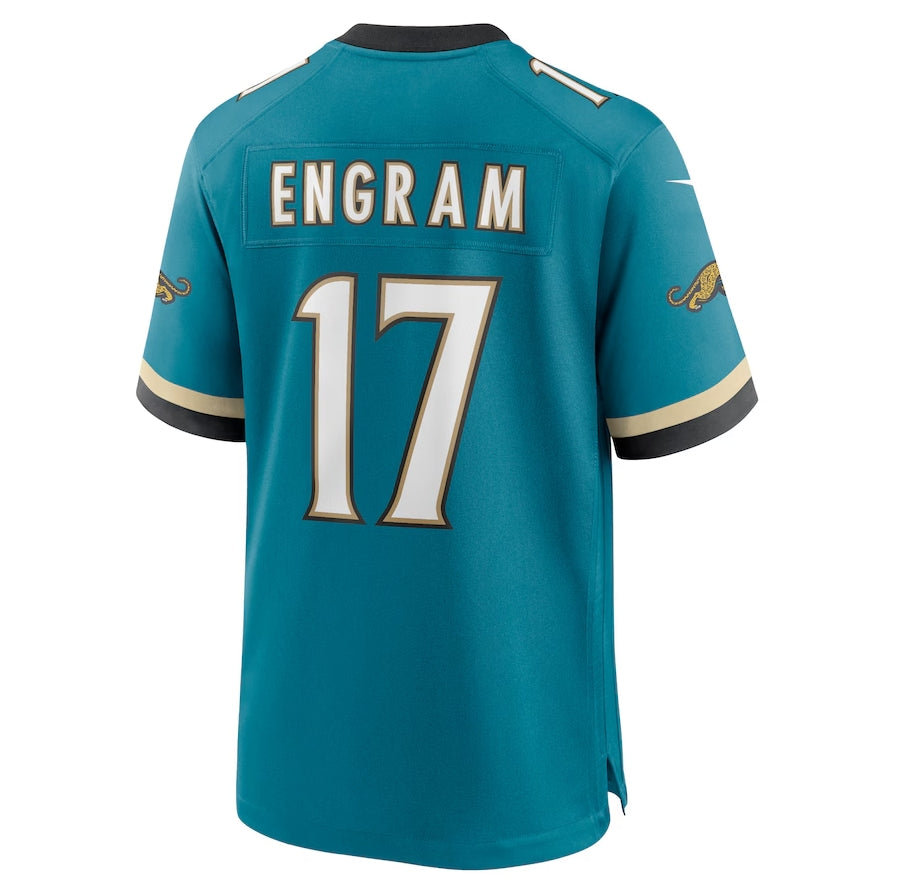 J.Jaguars #17 Evan Engram Prowler Throwback Player Game Jersey - Teal Football Jerseys