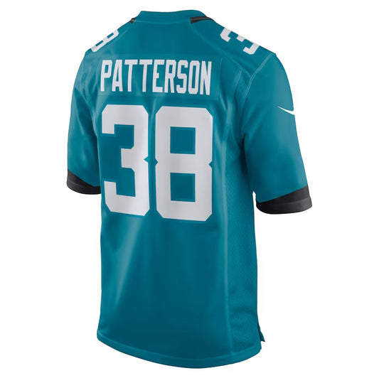 J.Jaguars #38 Riley Patterson Alternate Game Jersey - Teal American Football Jersey