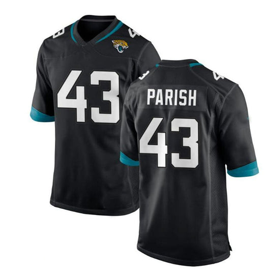 J.Jaguars #43 Derek Parish Game Jersey - Black Stitched American Football Jerseys