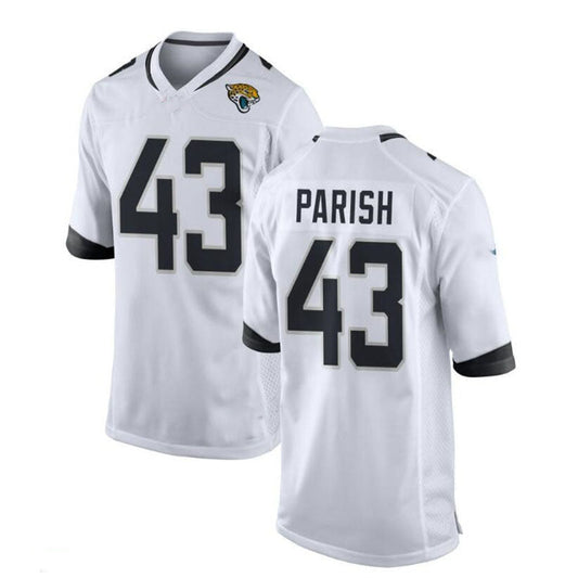 J.Jaguars #43 Derek Parish Game Jersey - White Stitched American Football Jerseys