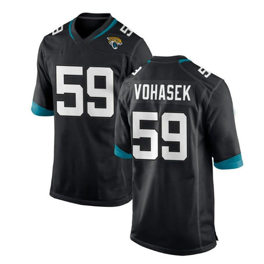 J.Jaguars #59 Raymond Vohasek Game Jersey - Black Stitched American Football Jerseys