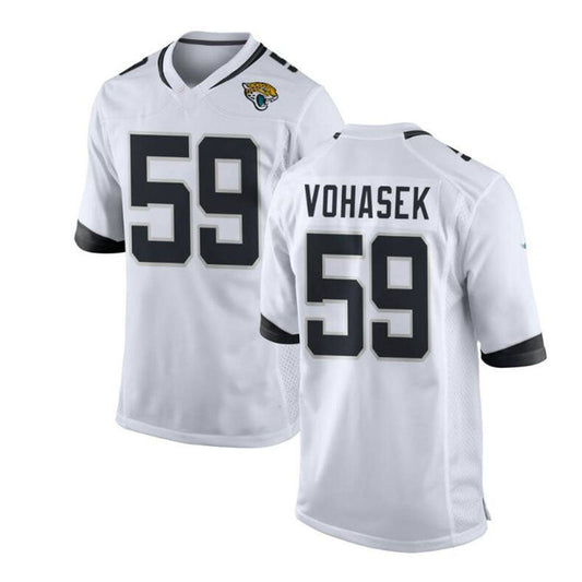 J.Jaguars #59 Raymond Vohasek Game Jersey - White Stitched American Football Jerseys