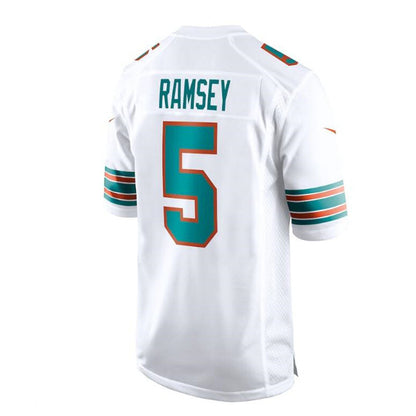 M.Dolphins #5 Jalen Ramsey Alternate Game Jersey - White Stitched American Football Jerseys