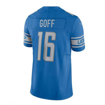 D.Lions #16 Jared Goff Vapor F.U.S.E. Limited Jersey - Blue Stitched American Football Jerseys
