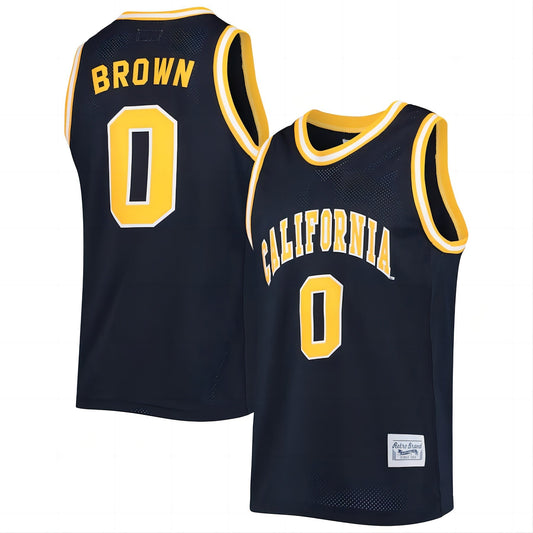 C.Bears #0 Jaylen Brown Original Retro Brand Commemorative Classic Basketball Jersey Navy Stitched American College Jerseys