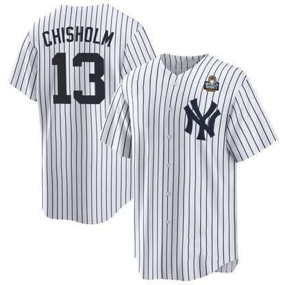 New York Yankees #13 Jazz Chisholm JR. White 2024 World Series Limited Stitched Baseball Jersey