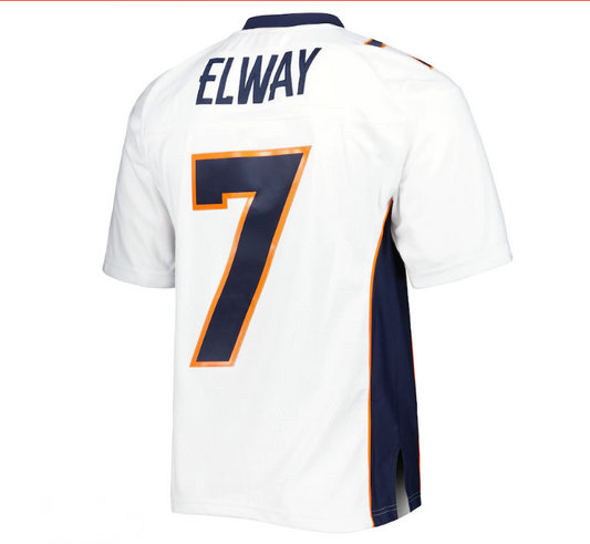 D.Broncos #7 John Elway Mitchell & Ness 1998 Legacy Replica Jersey - White Stitched American Football Jerseys