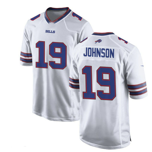 B.Bills #19 KeeSean Johnson  WHITE Game Jersey American Stitched Football Jerseys