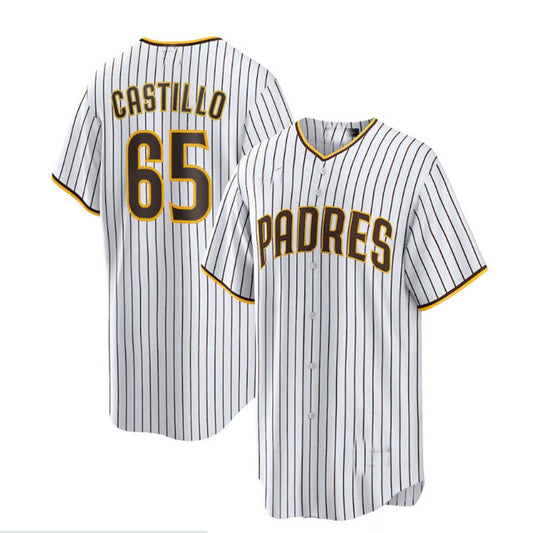 San Diego Padres #65 Jos¨¦ Castillo Home Replica Player Jersey - White Baseball Jerseys