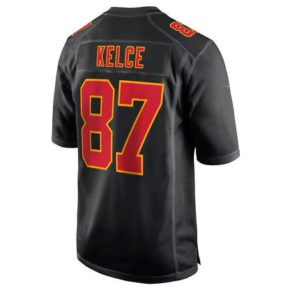 KC.Chiefs #87 Travis Kelce Black Carbon Fashion Game Player Jersey Football Jerseys