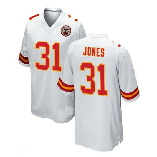 KC.Chiefs #31 Nic Jones White Stitched American Football Jerseys