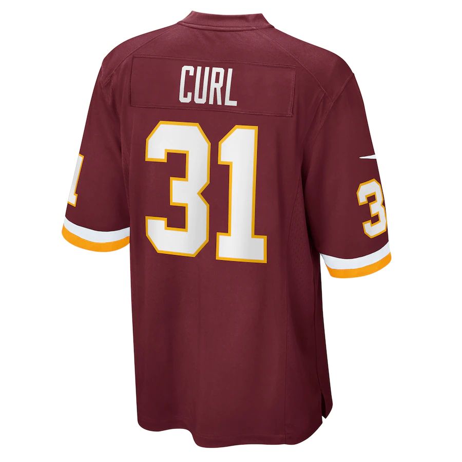 W.Football Team #31 Kamren Curl Burgundy Game Player Jersey Stitched American Football Jerseys