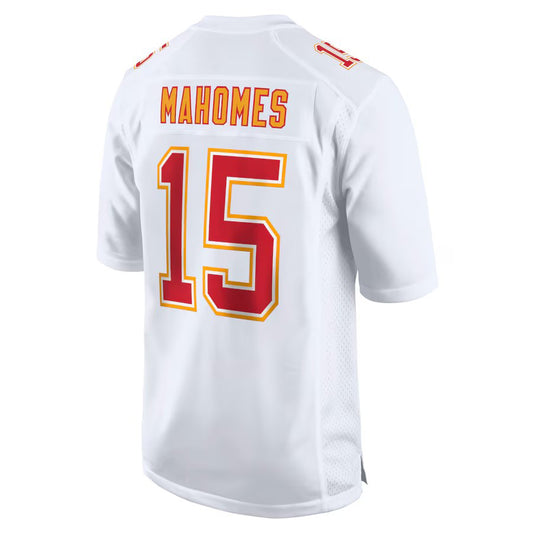 KC.Chiefs #15 Patrick Mahomes White Carbon Fashion Super Bowl LIX Game Jersey