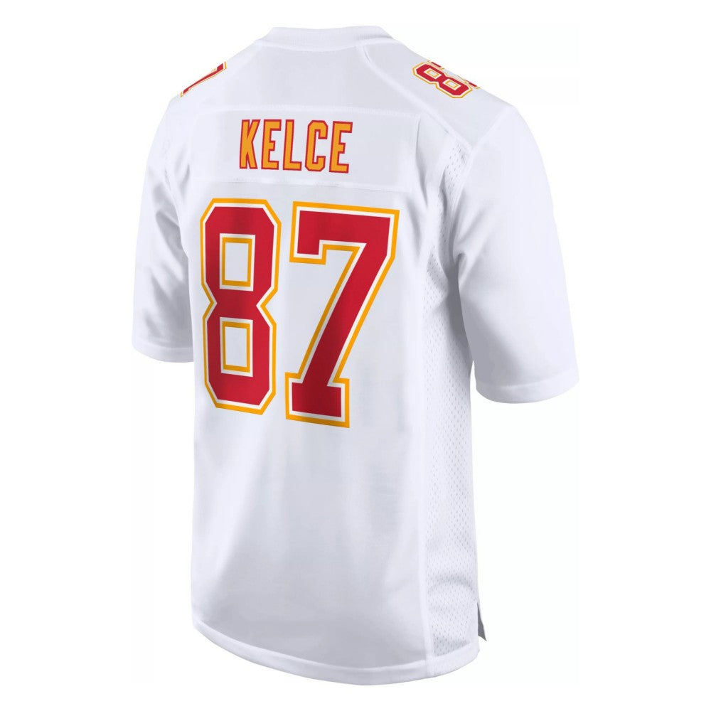 KC.Chiefs #87 Travis Kelce White Carbon Fashion Game Player Jersey Football Jerseys