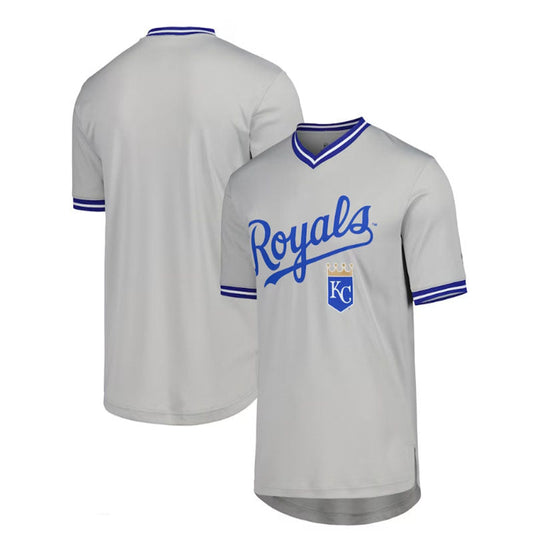 Kansas City Royals V-Neck Jersey - Gray Baseball Jerseys