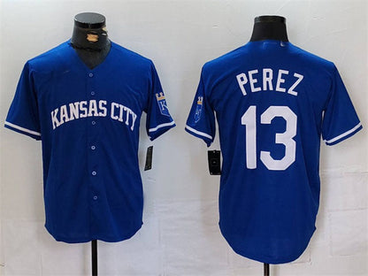 Kansas City Royals #13 Salvador Perez Royal Cool Base Stitched Baseball Jerseys