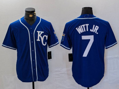 Kansas City Royals #7 Bobby Witt Jr Royal Cool Base Stitched Baseball Jersey