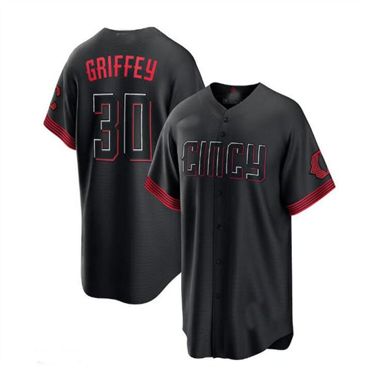 Cincinnati Reds #30 Ken Griffey Jr. 2023 City Connect Replica Player Jersey - Black Baseball Jerseys