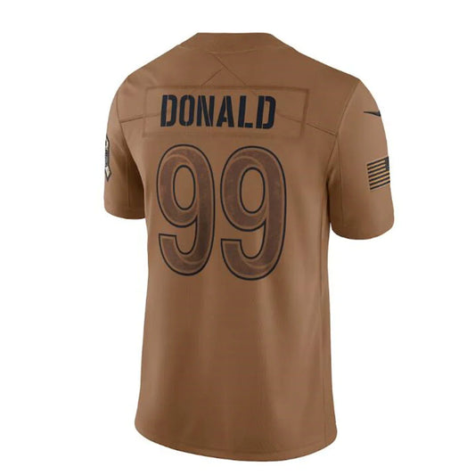 LA.Rams #99 Aaron Donald Brown 2023 Salute To Service Limited Stitched Jerseys