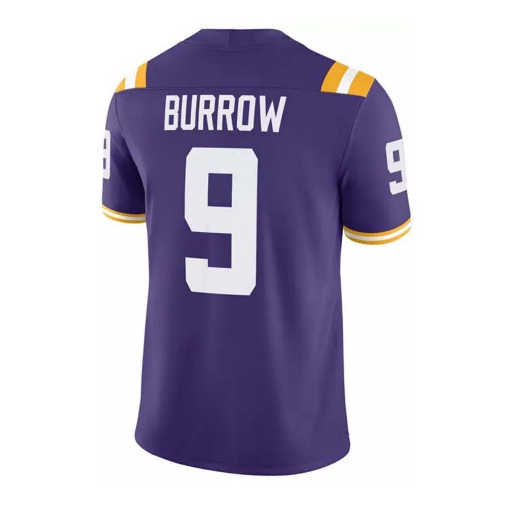 LSU Tigers #9 Joe Burrow Purple Stitched American Football Jerseys