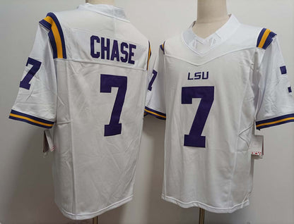 L.Tigers #7 JaMarr Chase White FUSE Stitched American College Jerseys