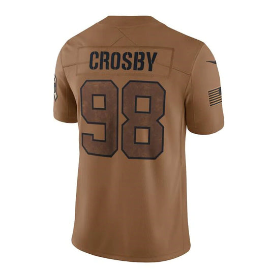 LV.Raiders #98 Maxx Crosby Brown 2023 Salute To Service Limited Stitched Jerseys