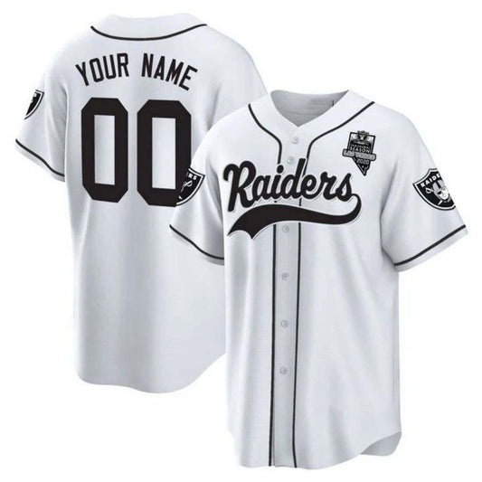 Las Vegas Raiders White Baseball All Stitched Custom Jersey LV.Raider