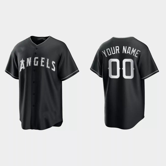 Custom Los Angeles Angels 2021 All Black Fashion Replica Jersey ¨C Black White Stitched Baseball Jerseys