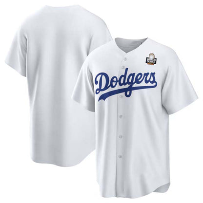 Los Angeles Dodgers Blank White 2024 World Series Cool Base Stitched Baseball Jersey